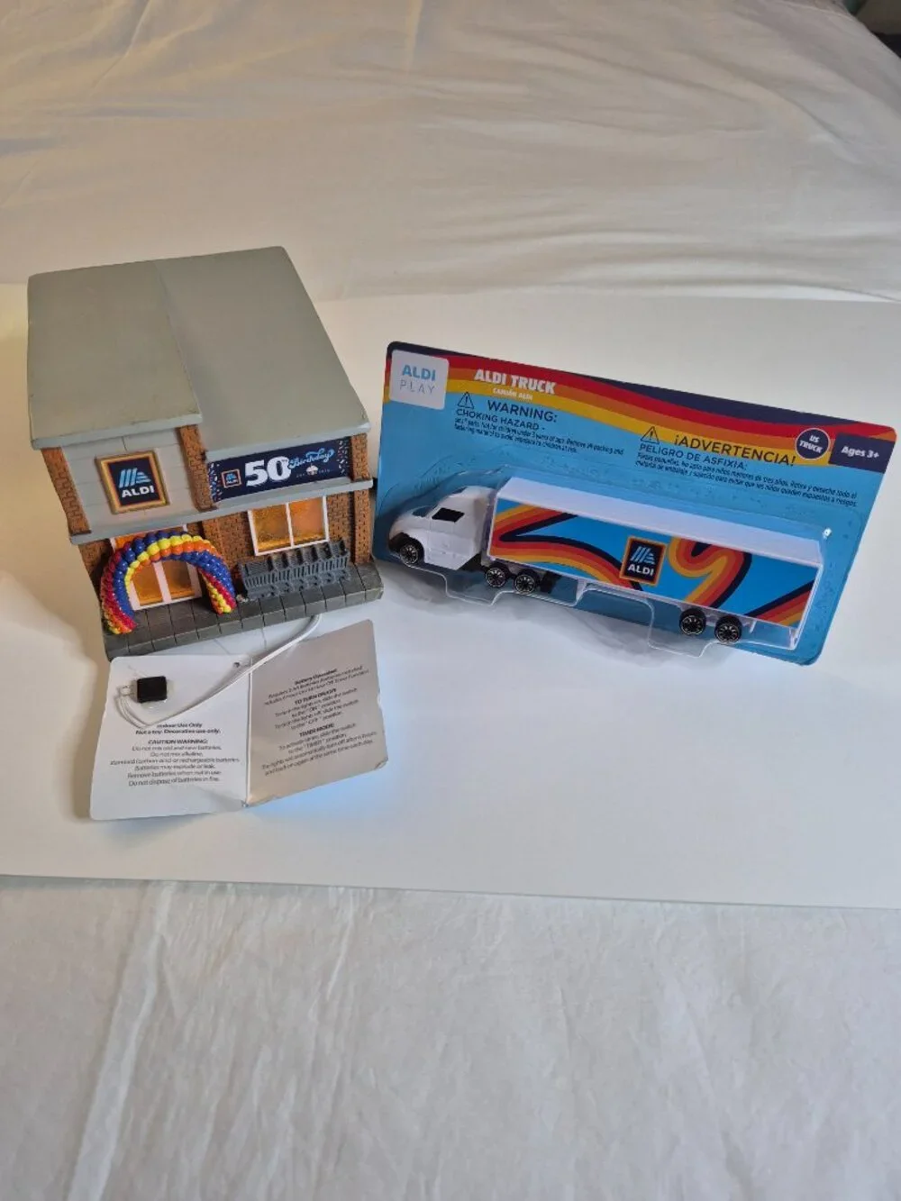 Aldi 50th Birthday Store Light Up! Balloon Arch + Aldi Die Cast US Truck, NEW